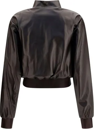 Gucci Womens Brown Lamb Ovis Aries Bomber Clothing