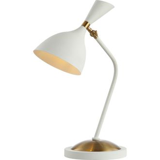Jonathan Y Designs Albert Iron Retro Mid-Century LED Table Lamp in White at Nordstrom