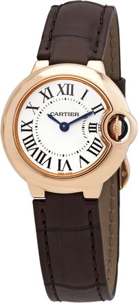 Cartier Pre-owned Cartier Ballon Bleu Silver Dial 18K Rose Gold Ladies Watch WGBB0007