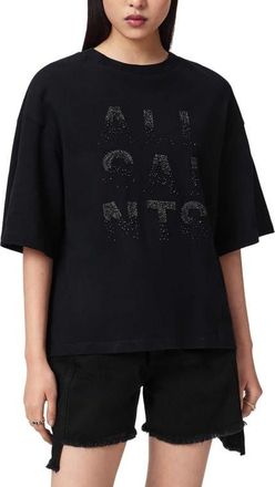 AllSaints Stacks Amelie T-Shirt in Black at Nordstrom, Size X-Small