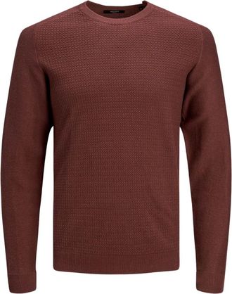 Jack & Jones Trui - Heren - Ronde hals truien - Bruin - XS - Leer - Truien & Vesten
