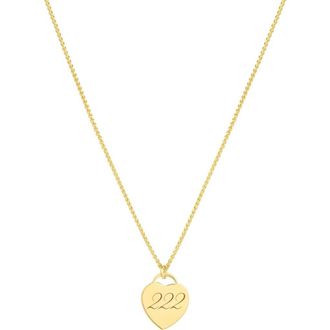 Set & Stones Alice Angel Numbers Necklace in Gold /222 at Nordstrom, Size 18