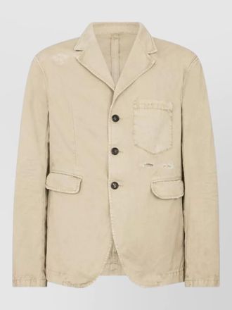 Dsquared2 jacket distressed detailing front pockets notched lapel