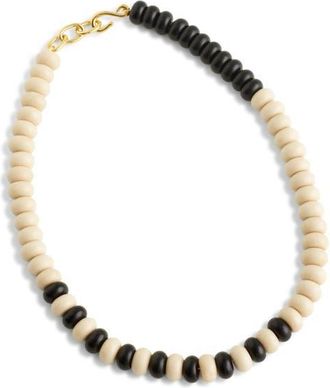 Madewell Semiprecious Coral Beaded Choker Necklace in Antique Gold at Nordstrom