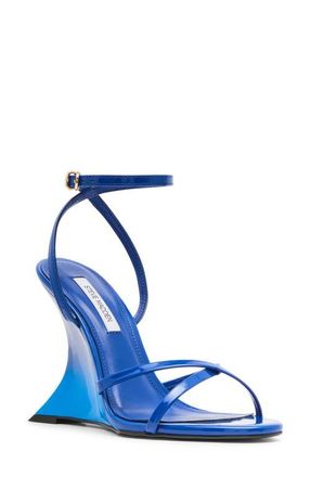 Steve Madden Layers Ankle Strap Wedge Sandal in Cobalt at Nordstrom, Size 8