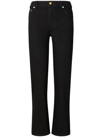 Tory Burch cropped flared jeans - women - Spandex/Elastane/Cotton - 26 - Black