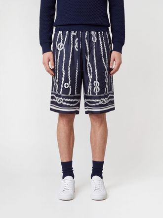Dolce & Gabbana Shorts in seta con stampa grafica e coulisse in vita