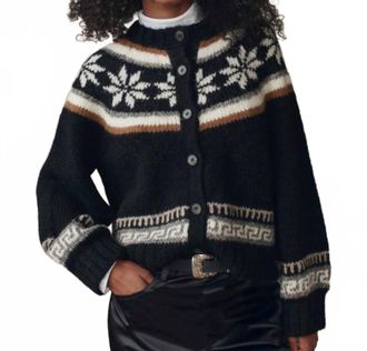 The Great. The Snowflake Ice Rink Cardigan In Black