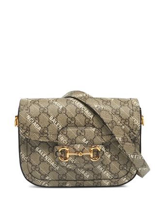 Gucci x Balenciaga horsebit-embellishment crossbody bag - Neutrals