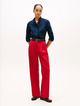 Tommy Hilfiger Pantal&oacute;n recto, amplio y plisado Timeless