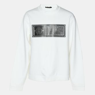 Roberto Cavalli Off White Jersey Logo Sweatshirt