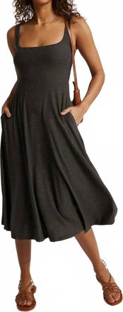 Beyond Yoga Featherweight At The Ready Square Neck Dress In Darkest Night