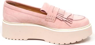 Hogan Su&egrave;de Loafer met Franjes Urban Schoen - Dames - Loafers - Roze - 37 EU - Su&egrave;de - Schoenen