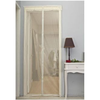 Trade Shop Trade Shop - Zanzariera Magnetica Universale 120 X 210 Cm Magneti Tenda Colore Panna Beige