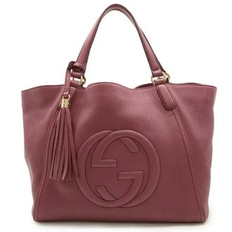 Gucci Pre-owned Tote Bags, female, Pink, Size: ONE SIZE Pre-owned Leather Shoulder Bag