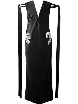 Alejandra Alonso Rojas tied-sleeve strapless dress - Black