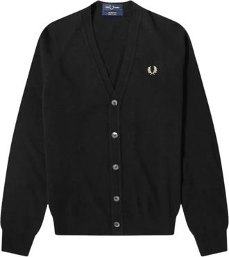 Fred Perry Hombre, Jerseys, Negro, Talla: M