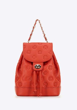 Wittchen Dames Leren Rugzak met Ketting Oranje Natuurlijk Leer