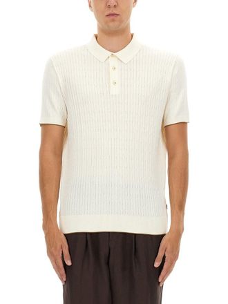HUGO BOSS Silk And Cotton Braided Polo Shirt