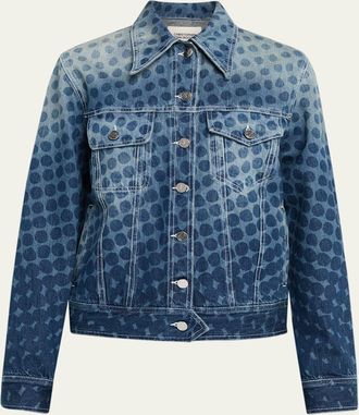 Christopher John Rogers Halftone Wiggle Dot Denim Jacket