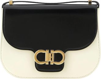 Ferragamo Double Gancini North-South Crossbody Tas (Xs) - Dames - Schoudertassen - Zwart - ONE Size - Leer - Tassen