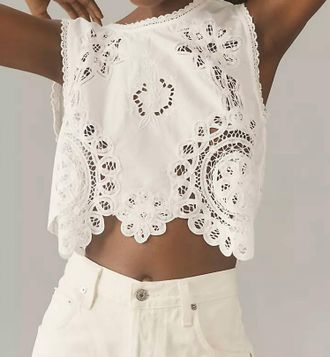 Hunter Bell Francesca Cropped Top In White