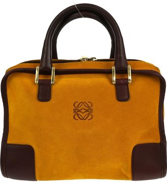 Loewe Amazona Bag Suede Brown Suede Handbag (Pre-Owned)
