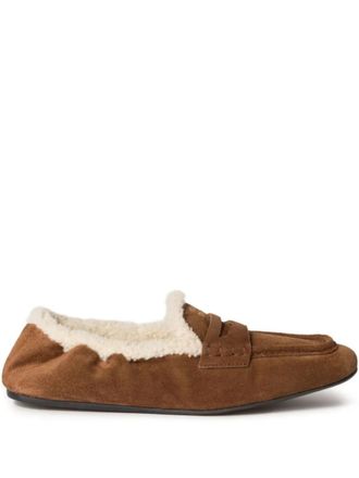 Miu Miu Brown Solid Winter Loafers