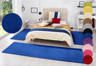 Hanse Home Bettumrandung »Fancy« Höhe 7 mm 3 Stk. tlg. Unifarben, Bettvorleger, 3-teiliges Läufer-Set fürs Schlafzimmer