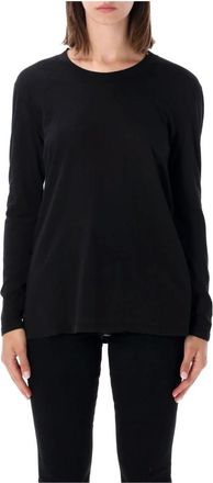 James Perse Clear Jersey Long Sleeve Tee - Dames - Longsleeves - Zwart - XS - Katoen - Tops
