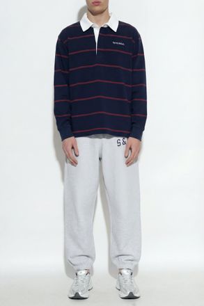 Sporty & Rich Long-sleeve Polo From The Central Park Drop Collection, Mens, Navy Blue