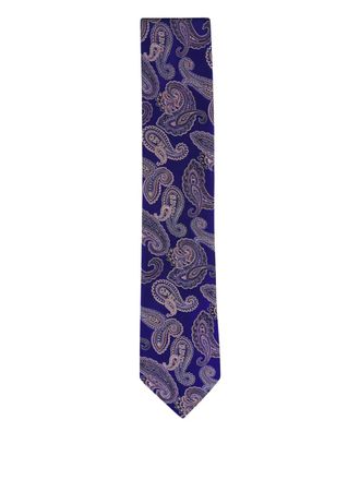 Eton paisley-pattern tie - Purple