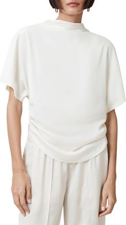 AllSaints Leslie Side Ruched Top in Antique White at Nordstrom, Size 12 Us