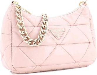 Prada System Re-Edition Shoulder Bag Quilted Nappa Leather Small hobo bag - Beige