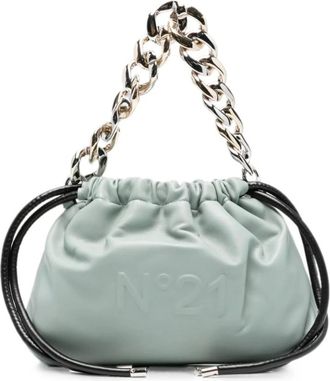 N&deg;21 Tassen, Dames, Groen, ONE Size, Leer, Eva Schoudertas