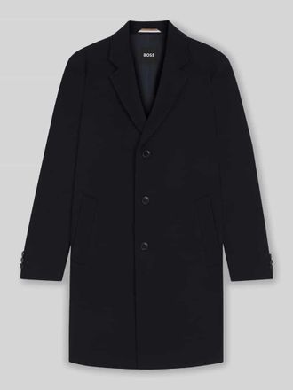 HUGO BOSS Slim Fit Wollmantel mit Reverskragen Modell HYDE in Marine, Gr&ouml;&szlig;e 50