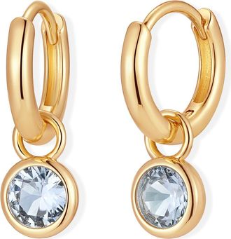 Brook & York Matilda Birthstone Huggie Hoop Earrings in Gold/mar at Nordstrom