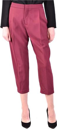 Elisabetta Franchi Wijde Pijpen Broek - Dames - Wijde Broeken - Rood - L - Broeken
