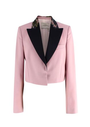 Lanvin Pink Cropped Tuxedo Style Blazer Size XS