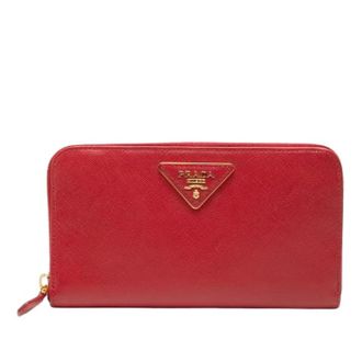 Prada Pre-owned Wallets, female, Red, Size: ONE SIZE Pre-owned Long Wallet