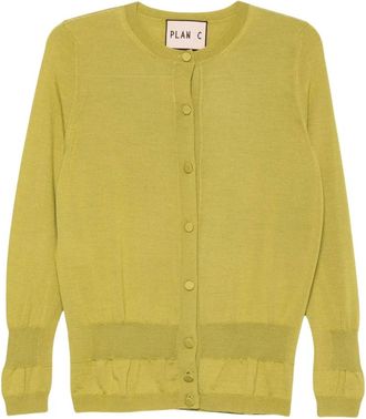 Plan C Cardigan de Seda y Lana - Knitwear - Mujer - Verde - S