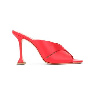 Amina Muaddi Red Solid Sandals