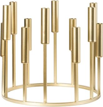 Beliani Beliani - Candle Holder for 12 Candles Minimalistic Decoration Round Base Gold Trafaria