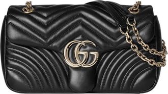 Gucci Black GG Marmont Medium Shoulder Bag