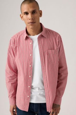 Levi's Sunset Pocket Shirt - Hombre - 2XL - Rojo / Graveolens Plaid Rhythmic Red Poplin
