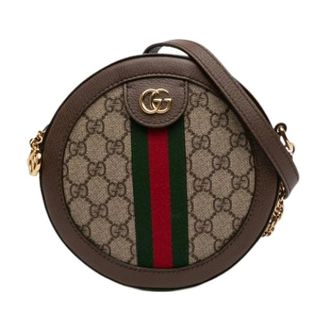 Gucci Pre-owned Ophidia Crossbody - Dames - Pre-owned - Bruin - Maat: ONE Size Leer