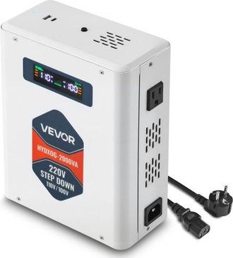 OEM Convertidor Reductor De Voltaje De 2000 Va, De 220 V A 110 V, De Alta Resistencia, Con 2 Tomas De Corriente Estadounidenses, Salida Usb, Pantalla Lcd,