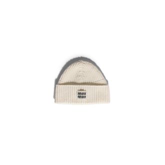 Miu Miu Wool And Cashmere Beanie, Woman, White