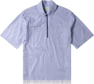 Aries Lace Trim D Shirt - Heren - Polos - Blauw - L - Katoen - Tops