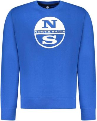 North Sails Katoenen sweatshirt met geribbelde zoom en manchetten - Heren - Sweatshirts - Blauw - 3XL - Katoen - Hoodies & sweatvesten